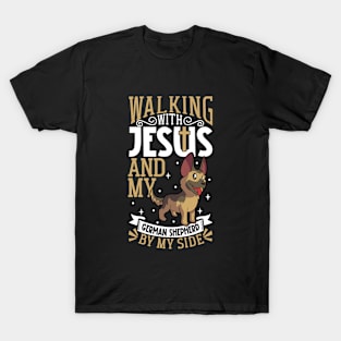 Jesus and dog - German Shepherd T-Shirt